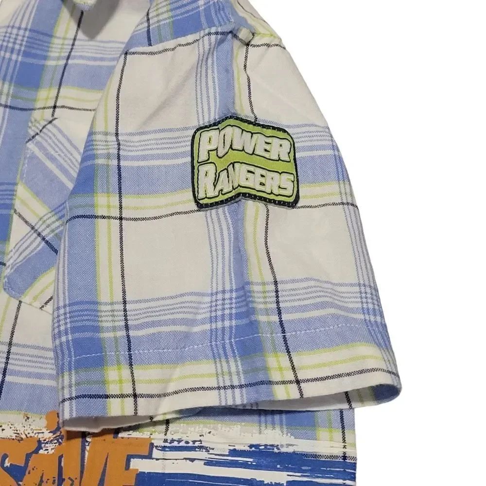 Power Ranger button up plaid graphic shirt - Picture 3 of 6